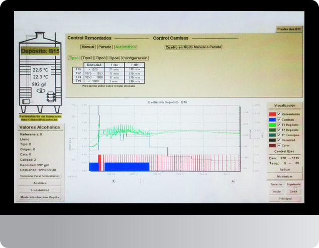 Automatización y control global de depósitos de fermentación